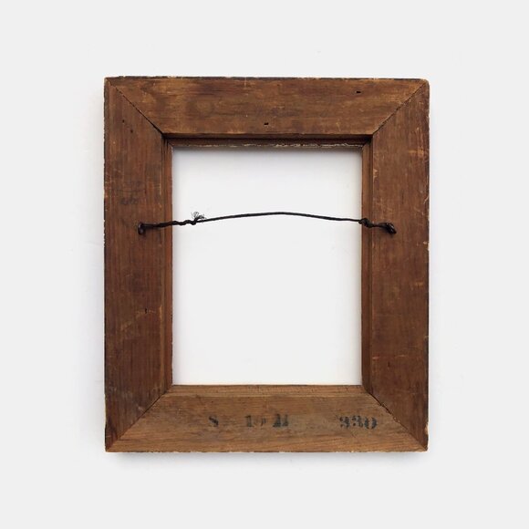 Antique Shabby Chic Gold Frame With Hand Painted Faux Marble Panels - Picture 5 of 6